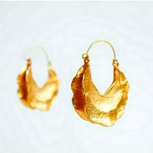 Texture Hoop Earrings Gold